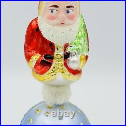 Christopher Radko Season's Greetings Santa Claus Glass Christmas Ornament 7