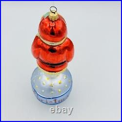 Christopher Radko Season's Greetings Santa Claus Glass Christmas Ornament 7
