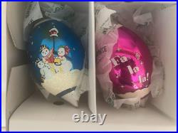 Christopher Radko Shiny Brite Fa La La Snowman Drops Glass Christmas Ornament 6