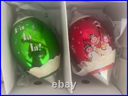 Christopher Radko Shiny Brite Fa La La Snowman Drops Glass Christmas Ornament 6