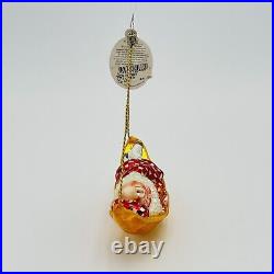 Christopher Radko Sleepy Time Santa Hammock Glass Christmas Ornament NEW IN BOX