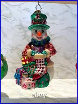 Christopher Radko Snowman Ornaments, Lot of 5