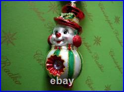 Christopher Radko Snowman Sparkleberry Bright Glass Ornament