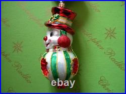 Christopher Radko Snowman Sparkleberry Bright Glass Ornament