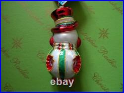 Christopher Radko Snowman Sparkleberry Bright Glass Ornament