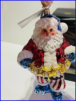 Christopher Radko Star Garland Santa 2 Piece Ornament Christmas In July NEW