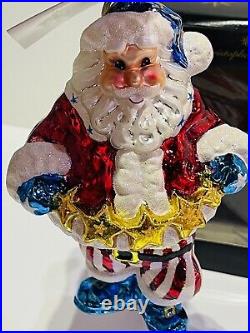Christopher Radko Star Garland Santa 2 Piece Ornament Christmas In July NEW