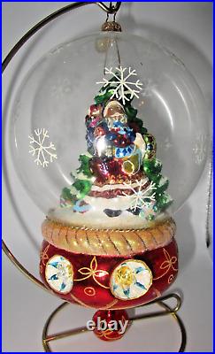 Christopher Radko Sumptuous Santa with Tree Dome 8 Reflectors Christmas Ornament Christopher Radko Sumptuous Santa with Tree Dome 8 Reflectors Christmas Ornament