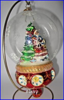 Christopher Radko Sumptuous Santa with Tree Dome 8 Reflectors Christmas Ornament Christopher Radko Sumptuous Santa with Tree Dome 8 Reflectors Christmas Ornament