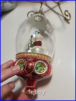 Christopher Radko Sweethearts In The Snow Glass Christmas Ornament Globe 7.5