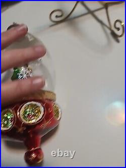 Christopher Radko Sweethearts In The Snow Glass Christmas Ornament Globe 7.5