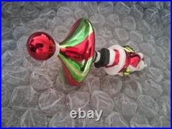 Christopher Radko Swirl Santa Glass Christmas Ornament Hand Blown Green Snd Red Christopher Radko Swirl Santa Glass Christmas Ornament Hand Blown Green Snd Red