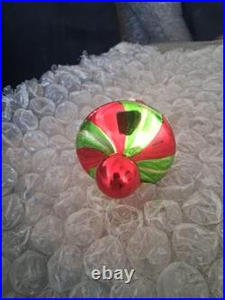 Christopher Radko Swirl Santa Glass Christmas Ornament Hand Blown Green Snd Red Christopher Radko Swirl Santa Glass Christmas Ornament Hand Blown Green Snd Red