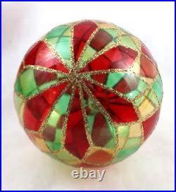 Christopher Radko Tiffany Bright Harlequin #92-161-0 Glass Ball Ornament vintage
