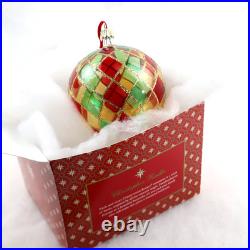 Christopher Radko Tiffany Bright Harlequin #92-161-0 Glass Ball Ornament vintage