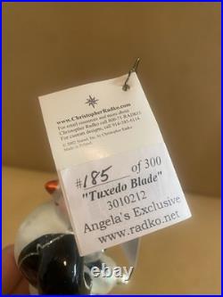 Christopher Radko Tuxedo Blade Snowman Ornament LE 185/300 Angela's Exclusive