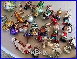 Christopher Radko Vintage Glass Christmas Xmas Ornaments Lot Of 56