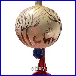 Christopher Radko Winter Forest Glass Ball Christmas Ornament 6 Vintage RARE