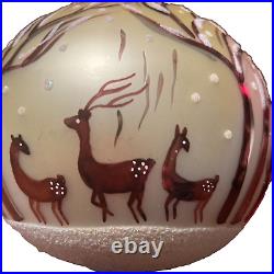 Christopher Radko Winter Forest Glass Ball Christmas Ornament 6 Vintage RARE