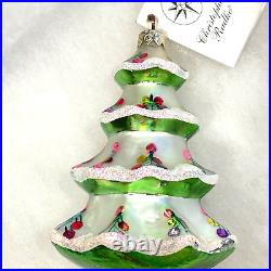 Christopher Radko Winter Tree Glass Christmas Ornament 5 Hand Painted 1992