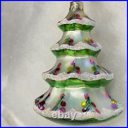 Christopher Radko Winter Tree Glass Christmas Ornament 5 Hand Painted 1992