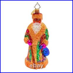 Christopher Radko Winter Warmth Russian Santa Glass Christmas Ornament 5.75 RARE