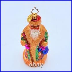 Christopher Radko Winter Warmth Russian Santa Glass Christmas Ornament 5.75 RARE