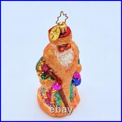 Christopher Radko Winter Warmth Russian Santa Glass Christmas Ornament 5.75 RARE