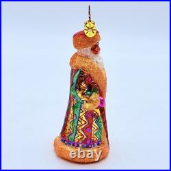 Christopher Radko Winter Warmth Russian Santa Glass Christmas Ornament 5.75 RARE