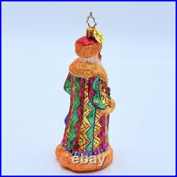 Christopher Radko Winter Warmth Russian Santa Glass Christmas Ornament 5.75 RARE
