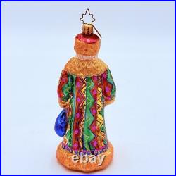 Christopher Radko Winter Warmth Russian Santa Glass Christmas Ornament 5.75 RARE