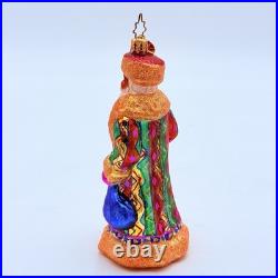 Christopher Radko Winter Warmth Russian Santa Glass Christmas Ornament 5.75 RARE