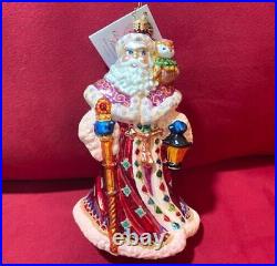 Christopher Radko Wisdom And Light Santa Glass Christmas Ornament 7 2003- NEW