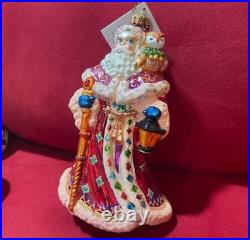 Christopher Radko Wisdom And Light Santa Glass Christmas Ornament 7 2003- NEW