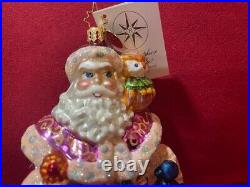 Christopher Radko Wisdom And Light Santa Glass Christmas Ornament 7 2003- NEW