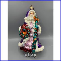 Christopher Radko Yorkshire Nicholas Santa Purple Glass Ornament 00-390-0 NIB