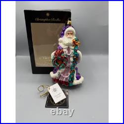 Christopher Radko Yorkshire Nicholas Santa Purple Glass Ornament 00-390-0 NIB