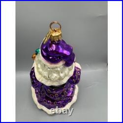 Christopher Radko Yorkshire Nicholas Santa Purple Glass Ornament 00-390-0 NIB