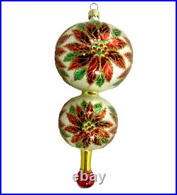 Christopher Radko glass 8 ornament DOUBLE WINTER STAR BLOSSOM poinsettia ball Christopher Radko glass 8 ornament DOUBLE WINTER STAR BLOSSOM poinsettia ball