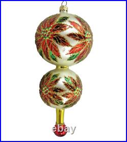 Christopher Radko glass 8 ornament DOUBLE WINTER STAR BLOSSOM poinsettia ball Christopher Radko glass 8 ornament DOUBLE WINTER STAR BLOSSOM poinsettia ball