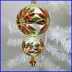 Christopher Radko glass 8 ornament DOUBLE WINTER STAR BLOSSOM poinsettia ball Christopher Radko glass 8 ornament DOUBLE WINTER STAR BLOSSOM poinsettia ball