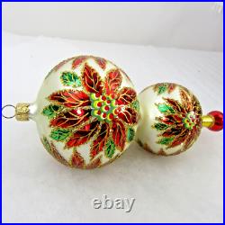 Christopher Radko glass 8 ornament DOUBLE WINTER STAR BLOSSOM poinsettia ball Christopher Radko glass 8 ornament DOUBLE WINTER STAR BLOSSOM poinsettia ball