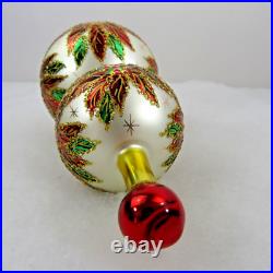 Christopher Radko glass 8 ornament DOUBLE WINTER STAR BLOSSOM poinsettia ball Christopher Radko glass 8 ornament DOUBLE WINTER STAR BLOSSOM poinsettia ball