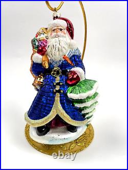 Christopter Radko 1999 Christmas Ornament 8 VINTAGE SAPPHIRE SANTA 99-303-0