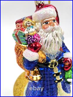 Christopter Radko 1999 Christmas Ornament 8 VINTAGE SAPPHIRE SANTA 99-303-0