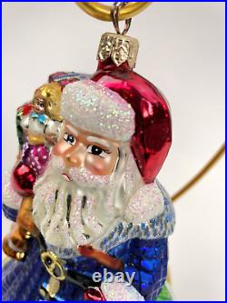 Christopter Radko 1999 Christmas Ornament 8 VINTAGE SAPPHIRE SANTA 99-303-0