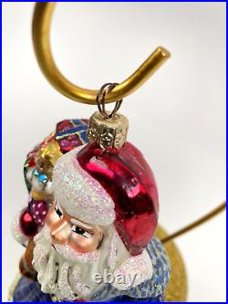 Christopter Radko 1999 Christmas Ornament 8 VINTAGE SAPPHIRE SANTA 99-303-0