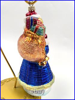 Christopter Radko 1999 Christmas Ornament 8 VINTAGE SAPPHIRE SANTA 99-303-0