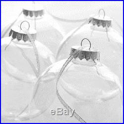 Clear Seamless Plastic Glass Style Baubles 67 80 100mm Christmas