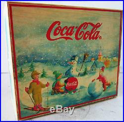 Coca-Cola Christmas 3 Ornaments 1996 Blown Glass in Wood Box Kurt Adler